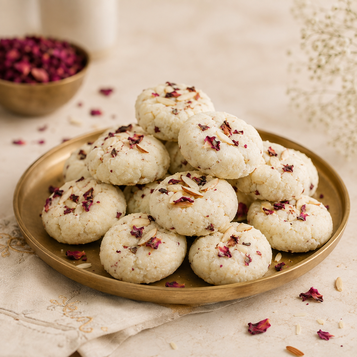 Delhi Wale Rose Almond Cookies