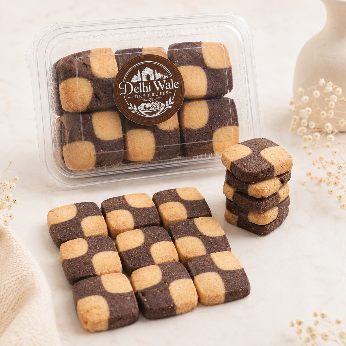 Delhi Wale Choco Vanilla Checker Cookies