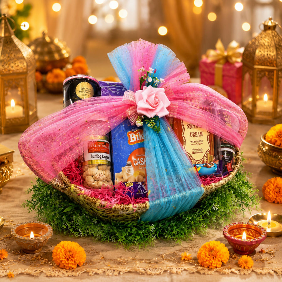 Delhi Wale Festive Dry Fruit & Treats Gift Basket