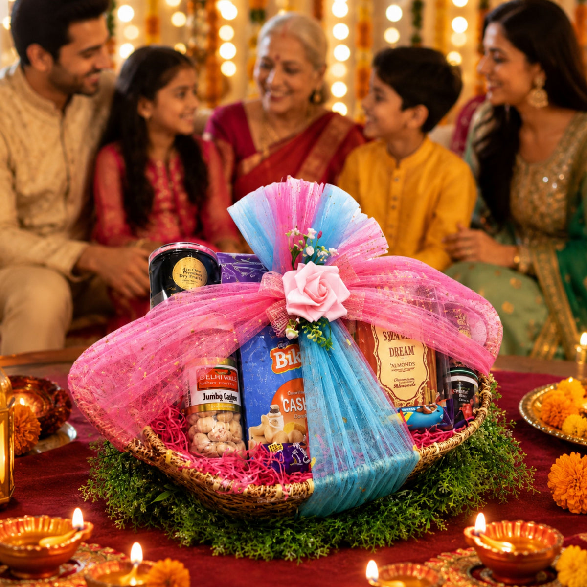 Delhi Wale Festive Dry Fruit & Treats Gift Basket