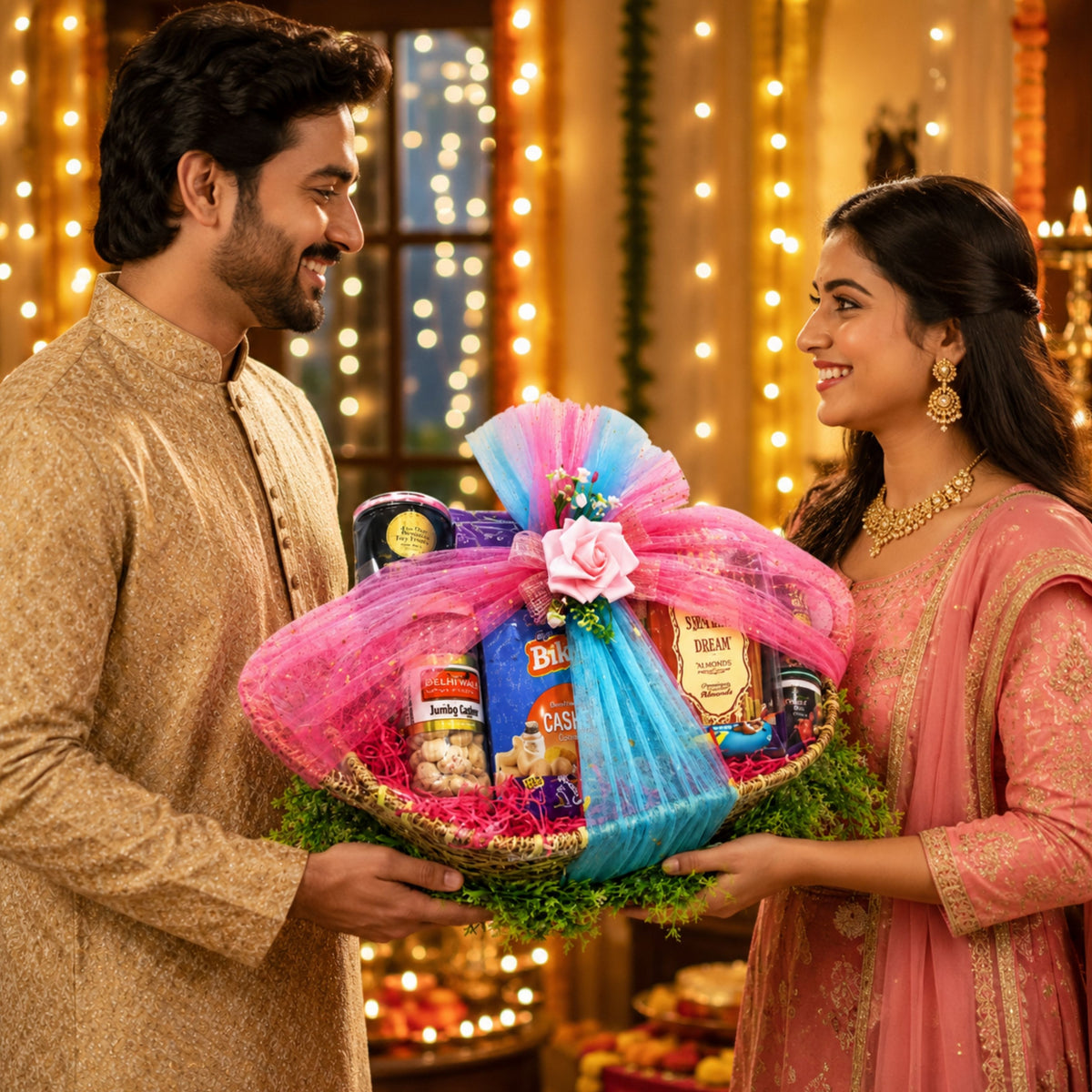 Delhi Wale Festive Dry Fruit & Treats Gift Basket