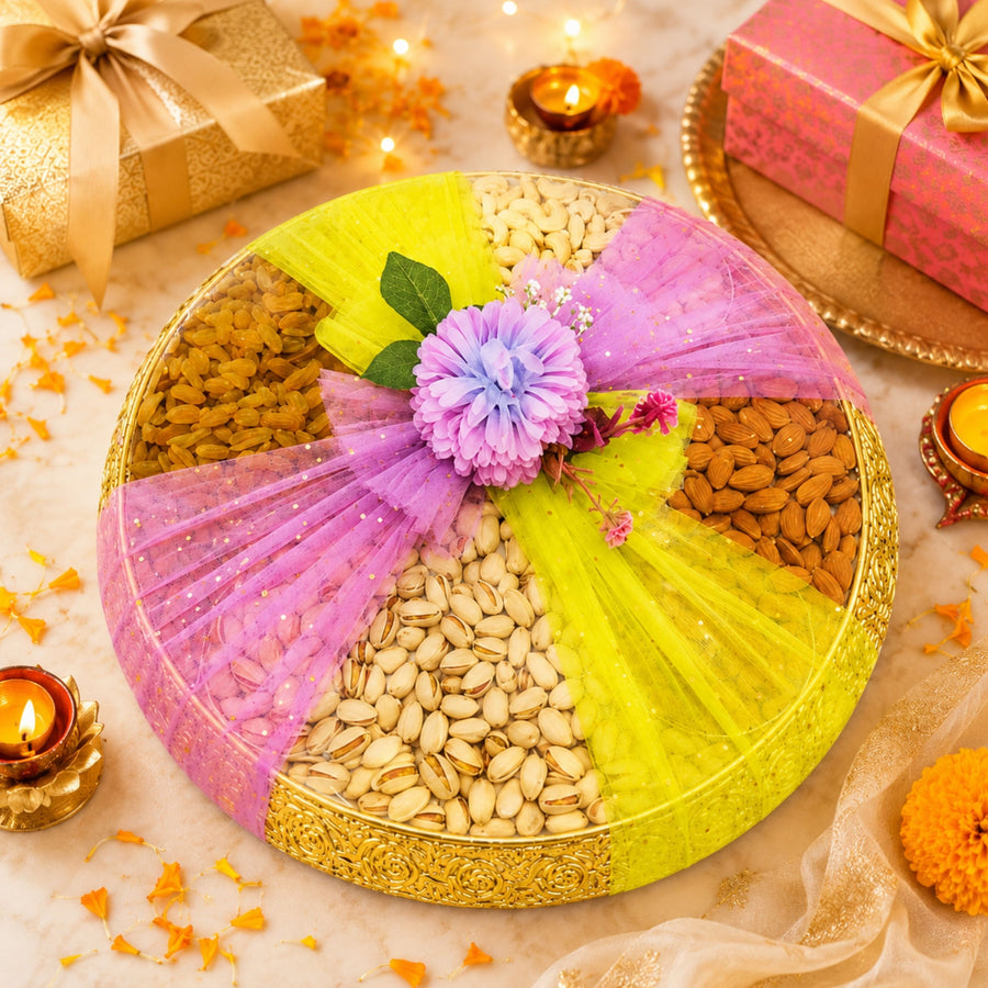 Delhi Wale Floral Premium Dry Fruit Platter