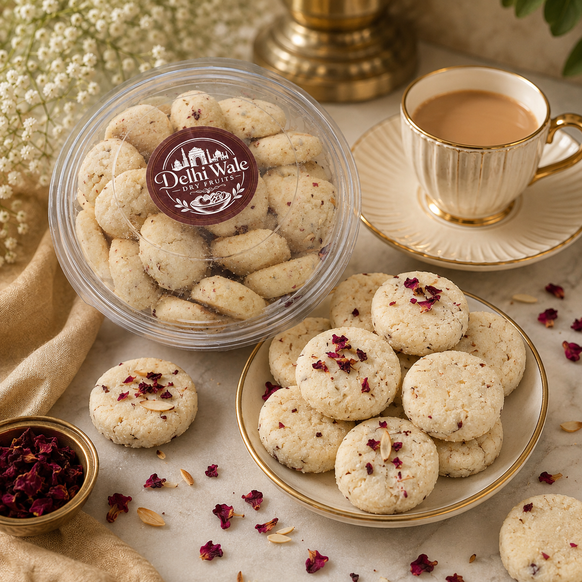 Delhi Wale Rose Almond Cookies