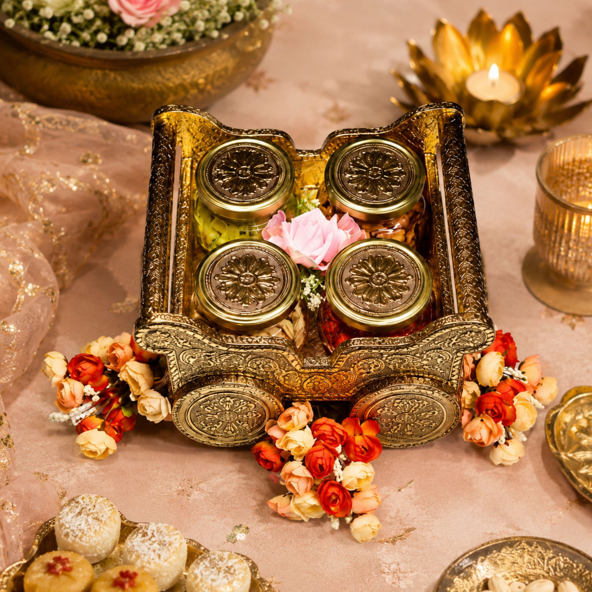 Delhi Wale Royal Heritage Dry Fruit Jar Cart
