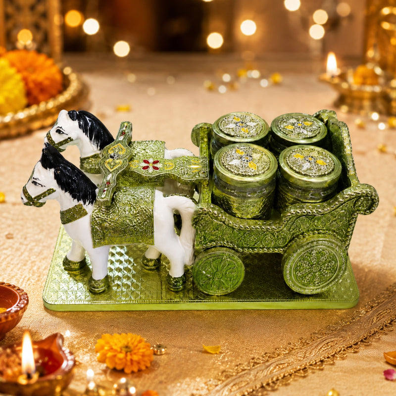 Delhi Wale Royal Horse Carriage Dry Fruit Jar Set