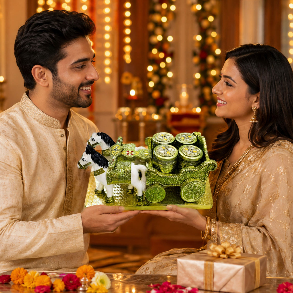 Delhi Wale Royal Horse Carriage Dry Fruit Jar Set