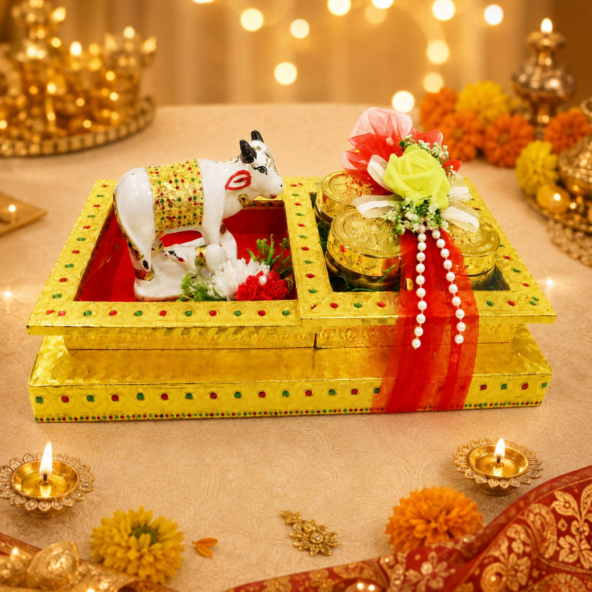 Delhi Wale Shubh Gau Mata Premium Dry Fruit Jar Gift Set