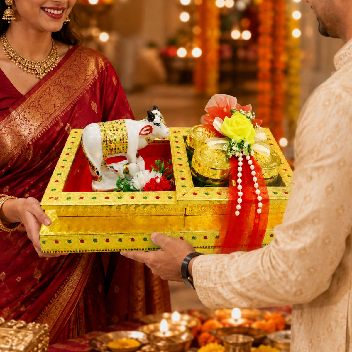 Delhi Wale Shubh Gau Mata Premium Dry Fruit Jar Gift Set